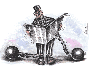 Cartoon by Leonte Nastase (Romania), courtesy of the Cartoonists Rights Network South East Europe